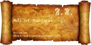 Nübl Mariann névjegykártya