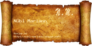 Nübl Mariann névjegykártya