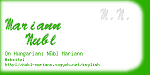 mariann nubl business card
